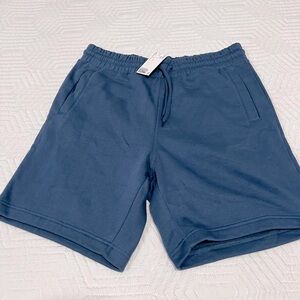 H&M Regular Fit Elastic Waist Drawstring Cotton Blend Sweat Shorts